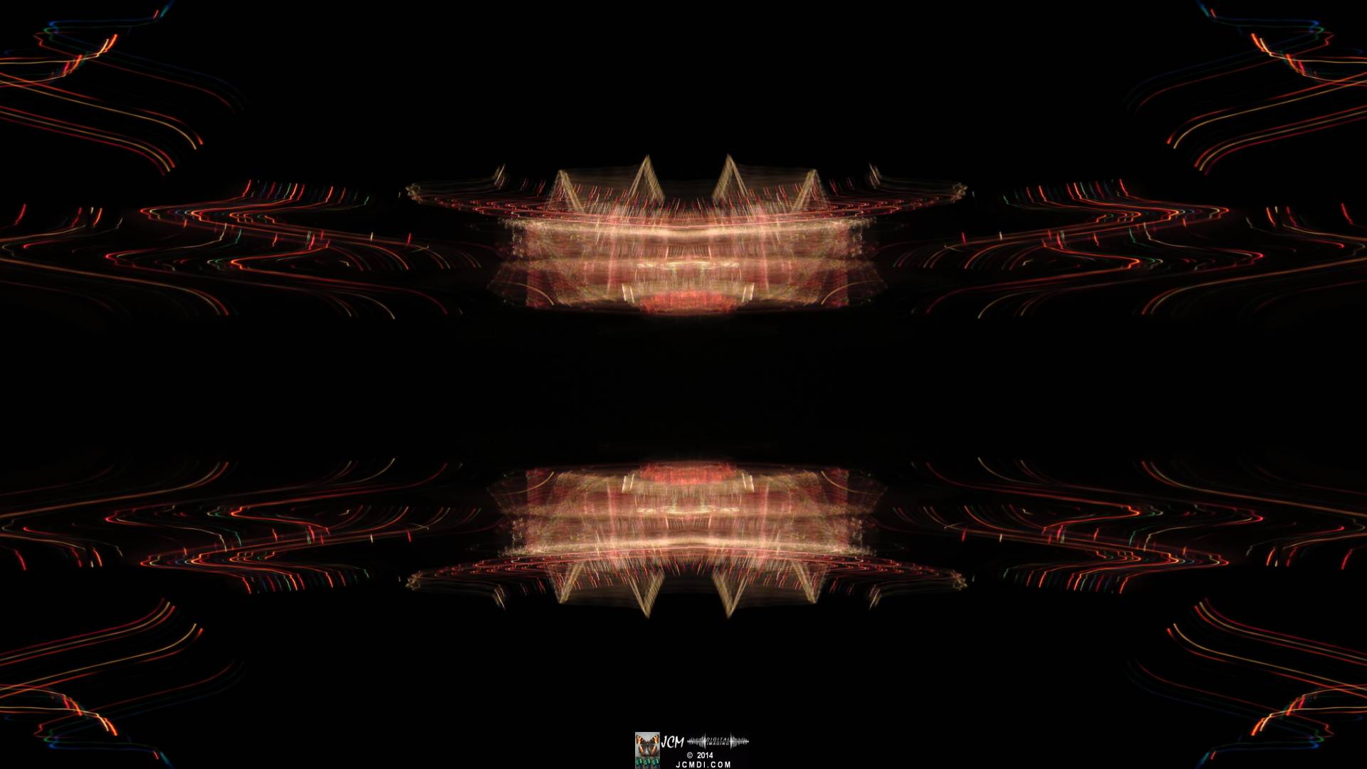 Quadroscopic Artwork made from an image of Abstract motion Christmas lights